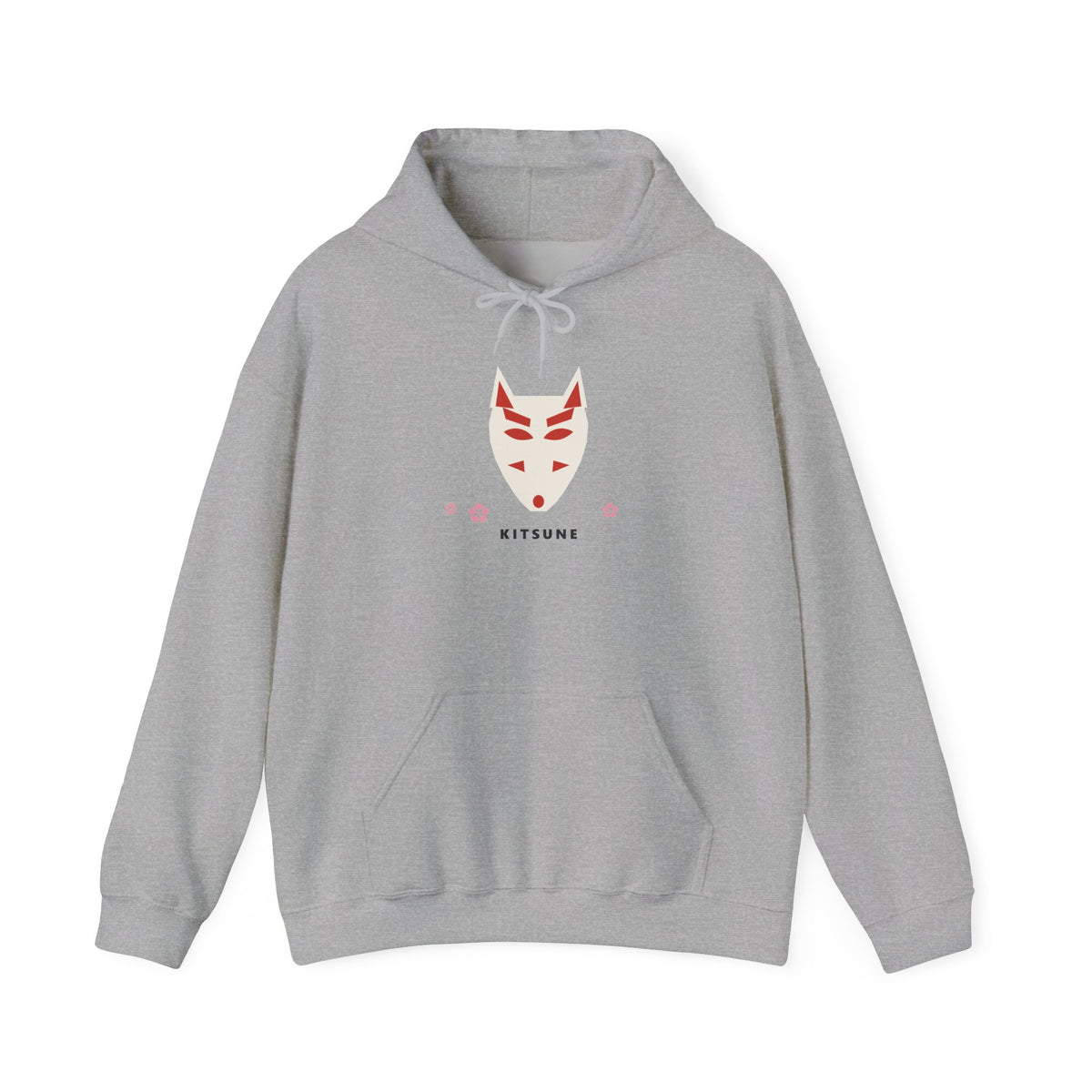 Kitsune Mask Hoodie in Sport Grey