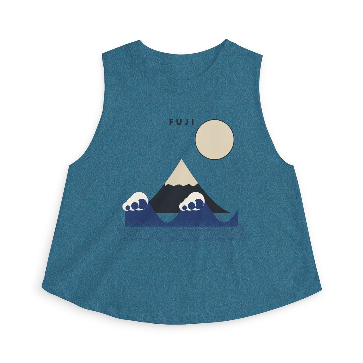 Fuji & Wave Crop Top in Heather Deep Teal