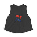 Koi Pair Crop Top in Dark Grey Heather
