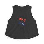 Koi Pair Crop Top in Dark Grey Heather