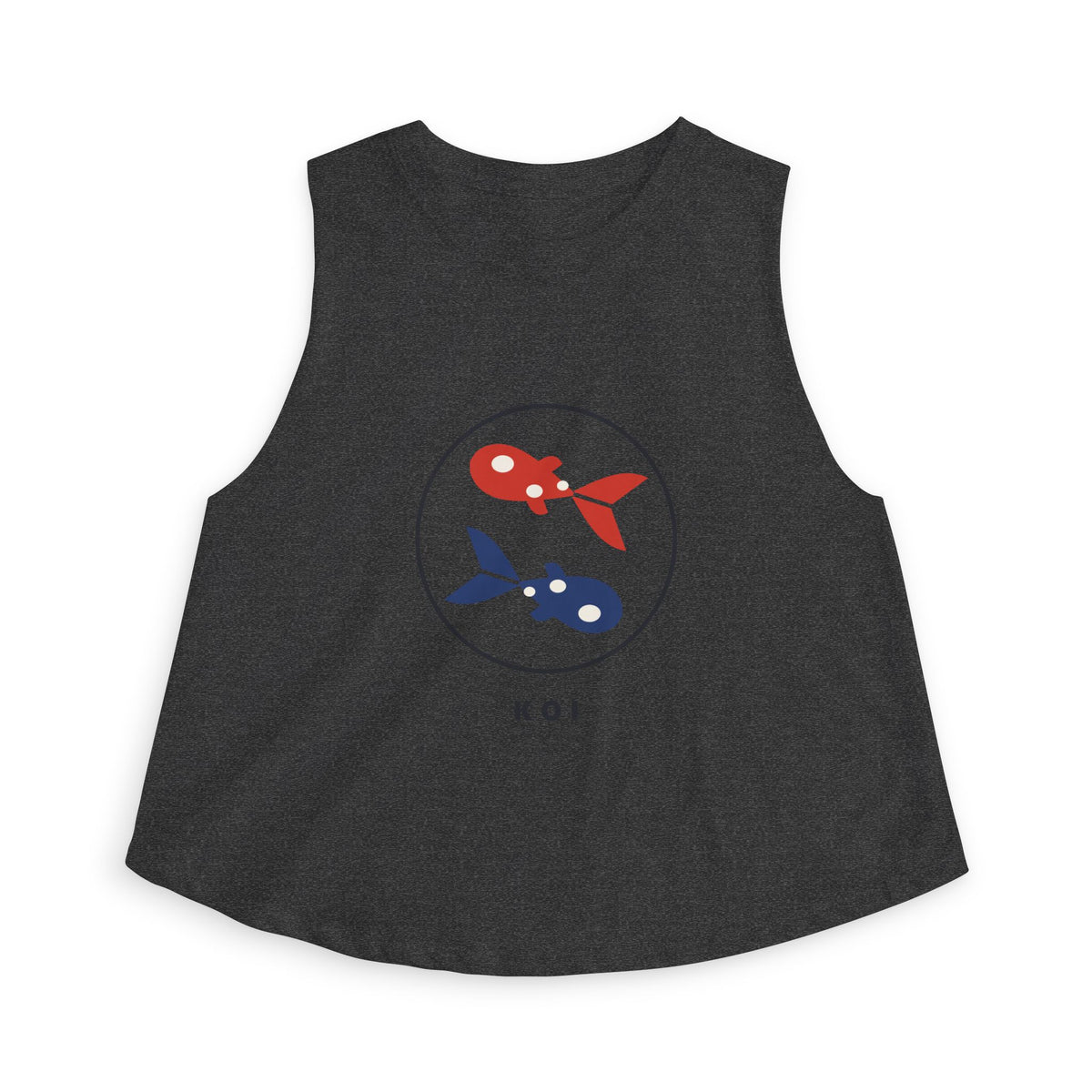 Koi Pair Crop Top in Dark Grey Heather