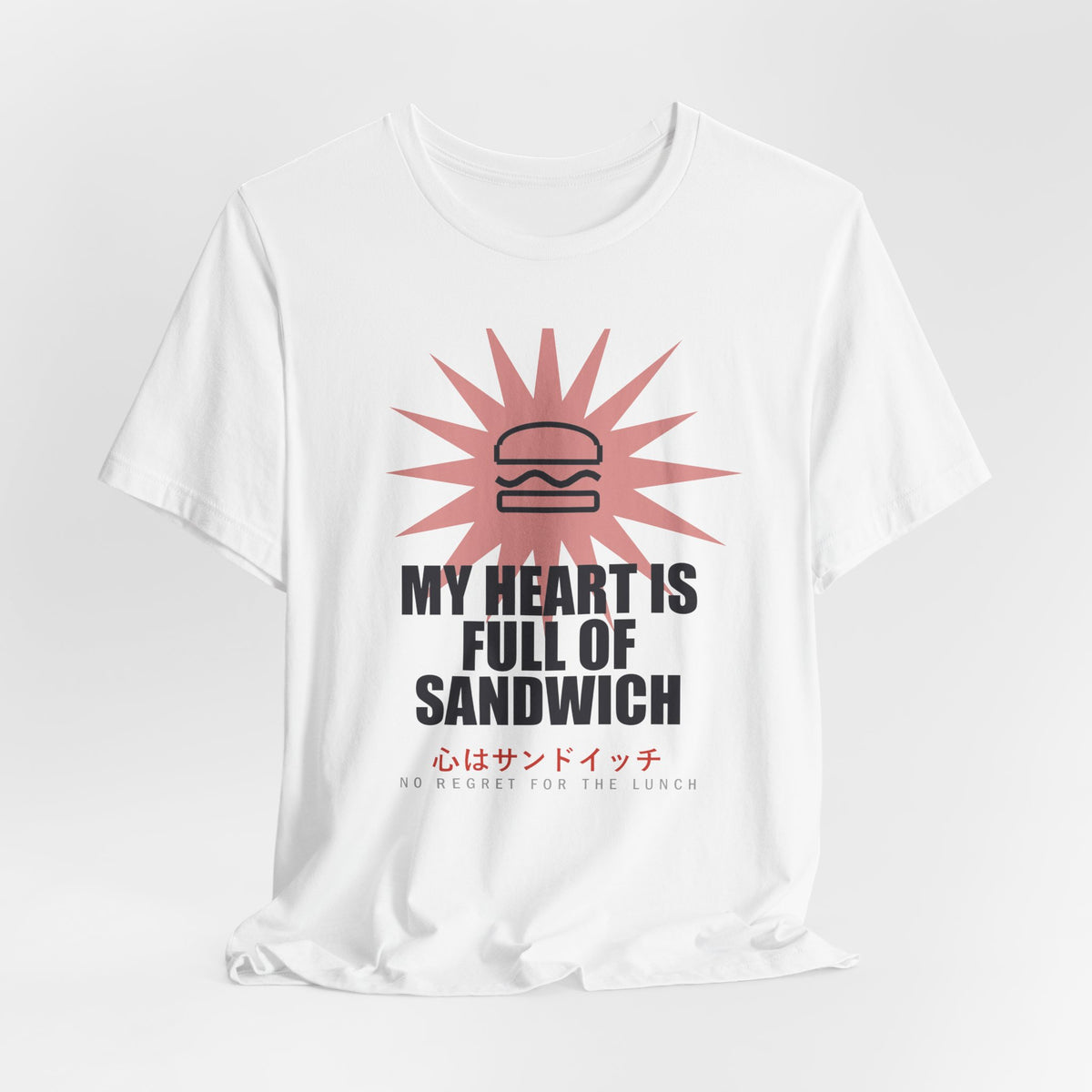 My Heart Is Full Of Sandwich Funny Anime T-Shirt - original anime design, view 3