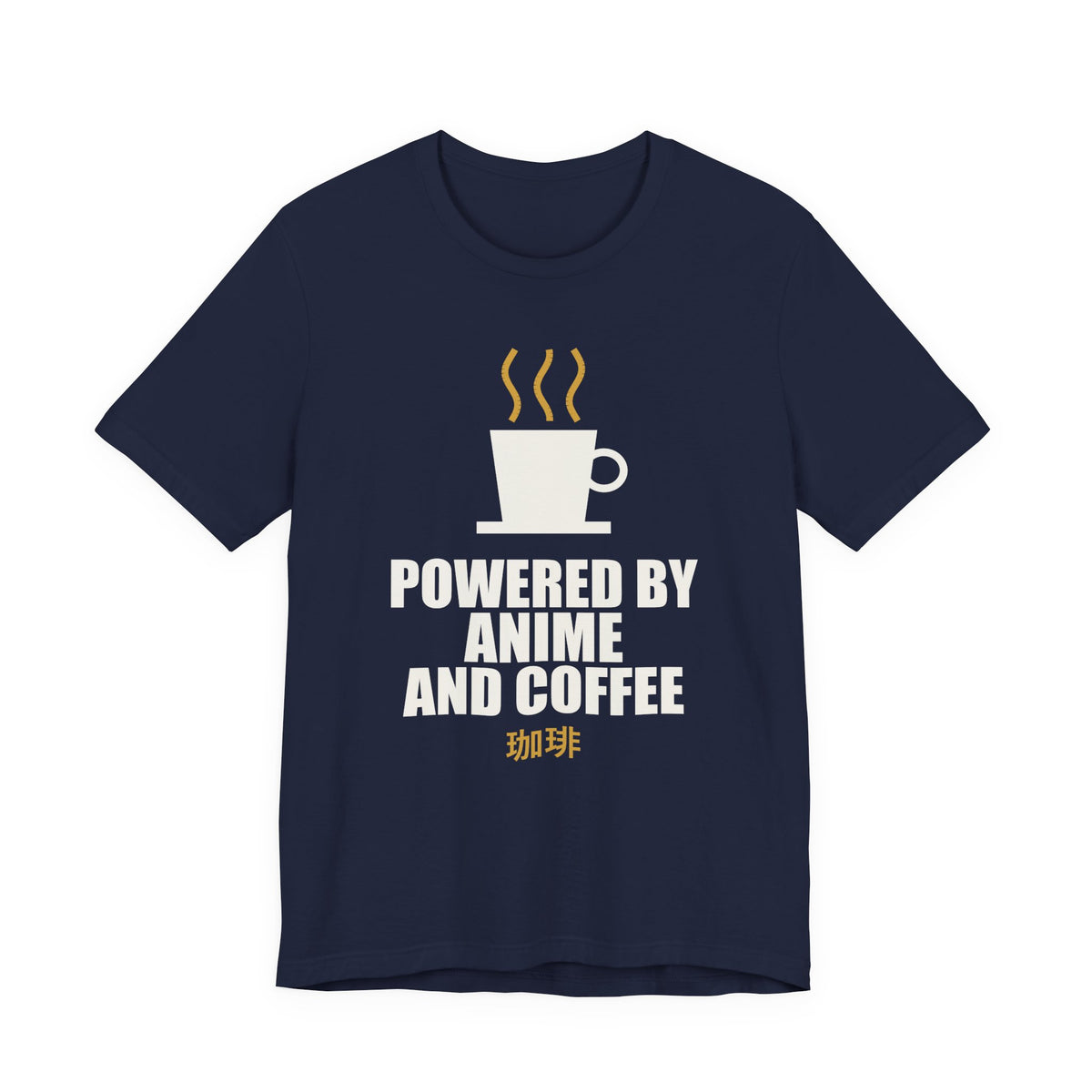 Powered By Anime And Coffee T-Shirt in Navy