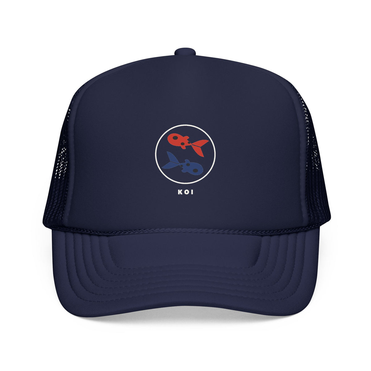 Koi Pair Trucker Cap in Dark Navy