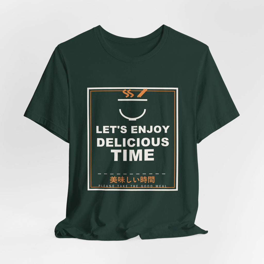 Let's Enjoy Delicious Time Funny Anime T-Shirt - original anime design, view 12