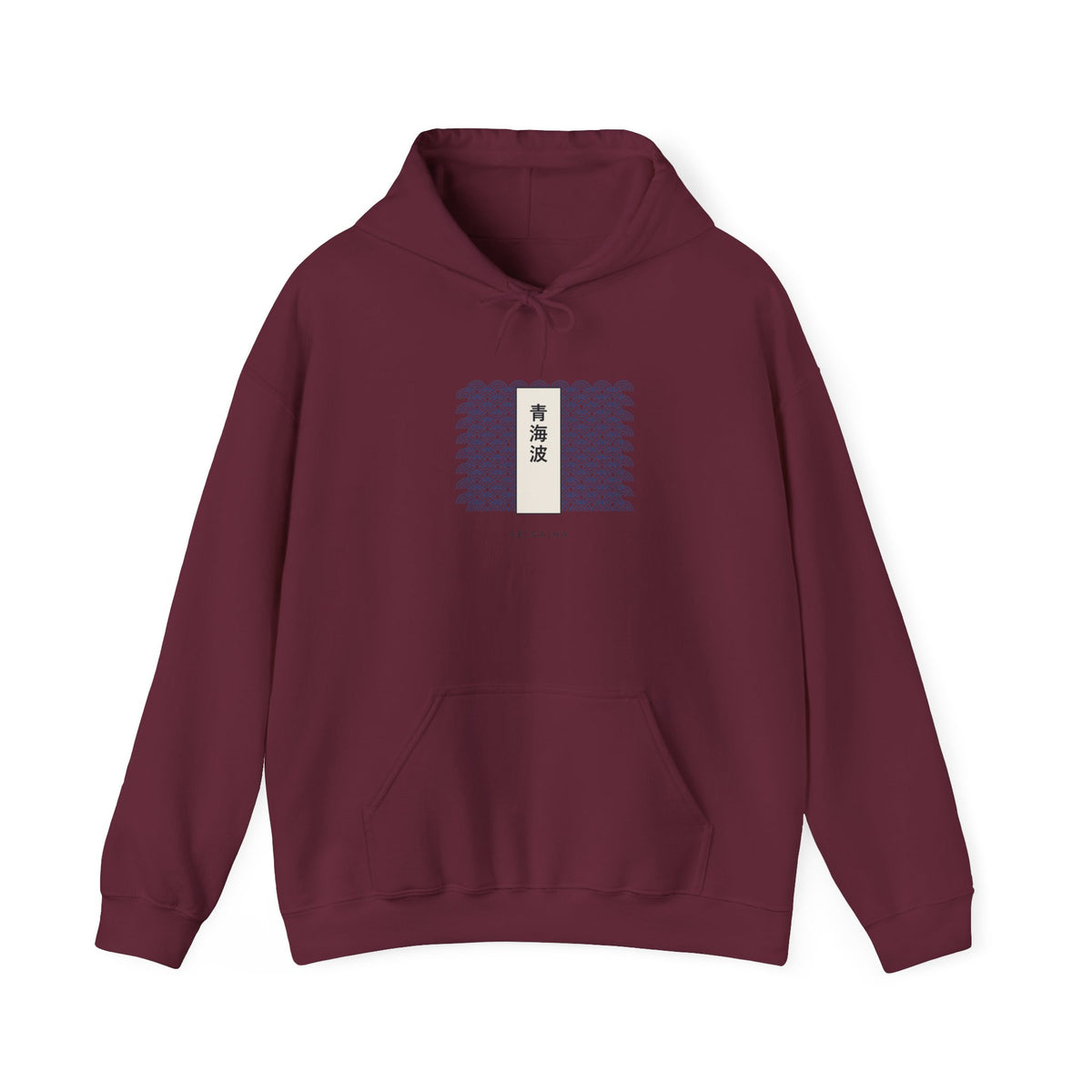 Seigaiha Hoodie in Maroon