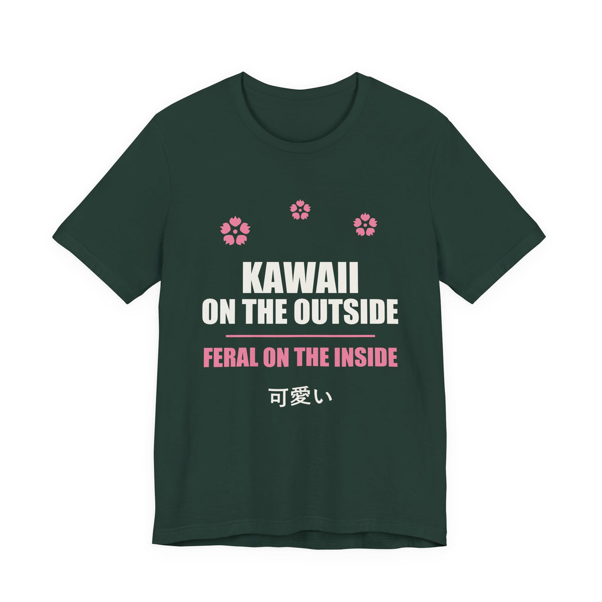 Kawaii But Feral Anime T-Shirt in Forest