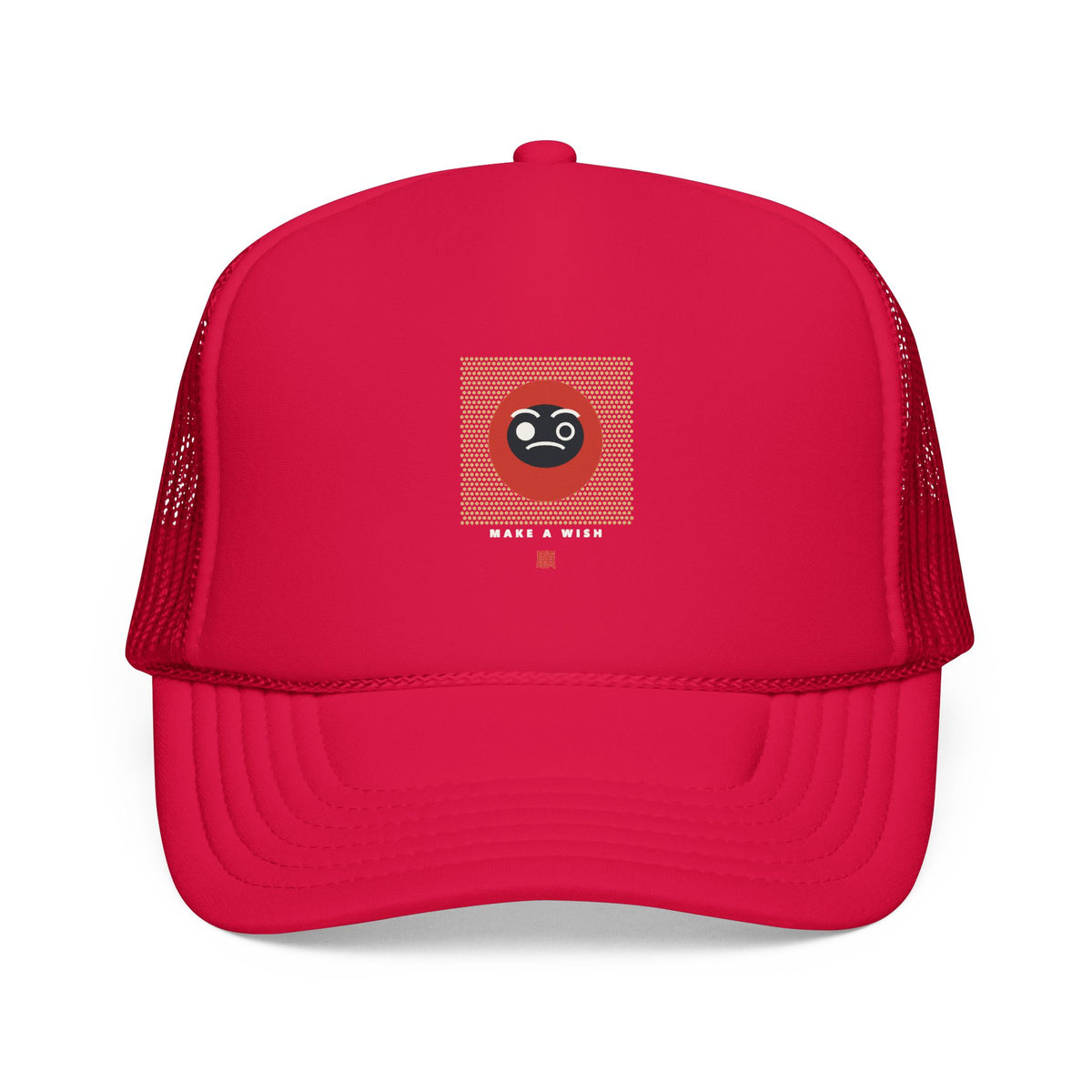 Daruma Wish Trucker Cap in Red