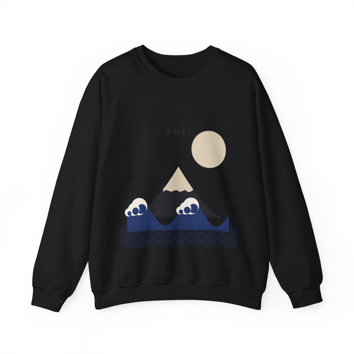 Fuji & Wave Sweatshirt in Black