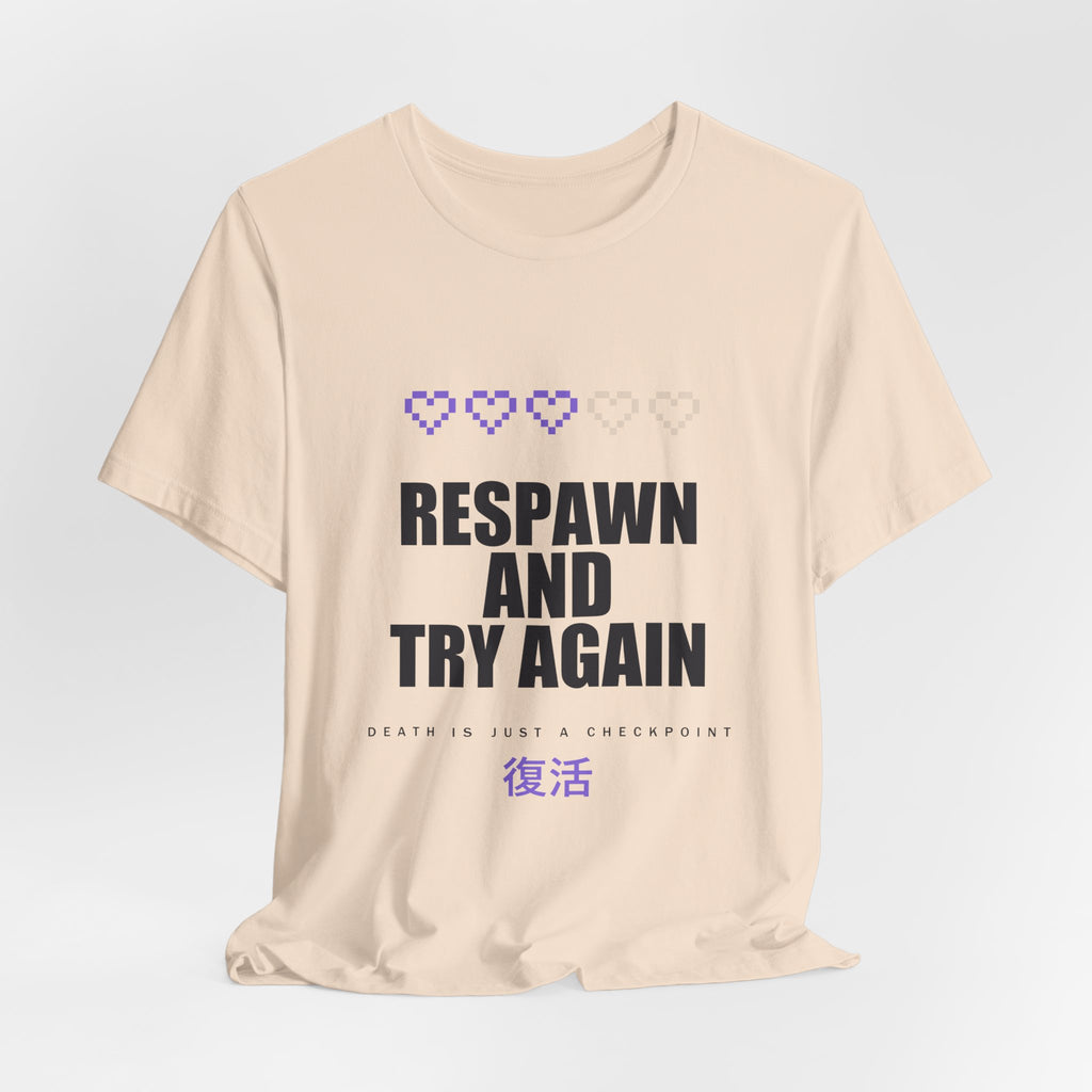 Respawn And Try Again Anime T-Shirt - original anime design, view 10