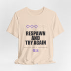 Respawn And Try Again Anime T-Shirt - original anime design, view 10