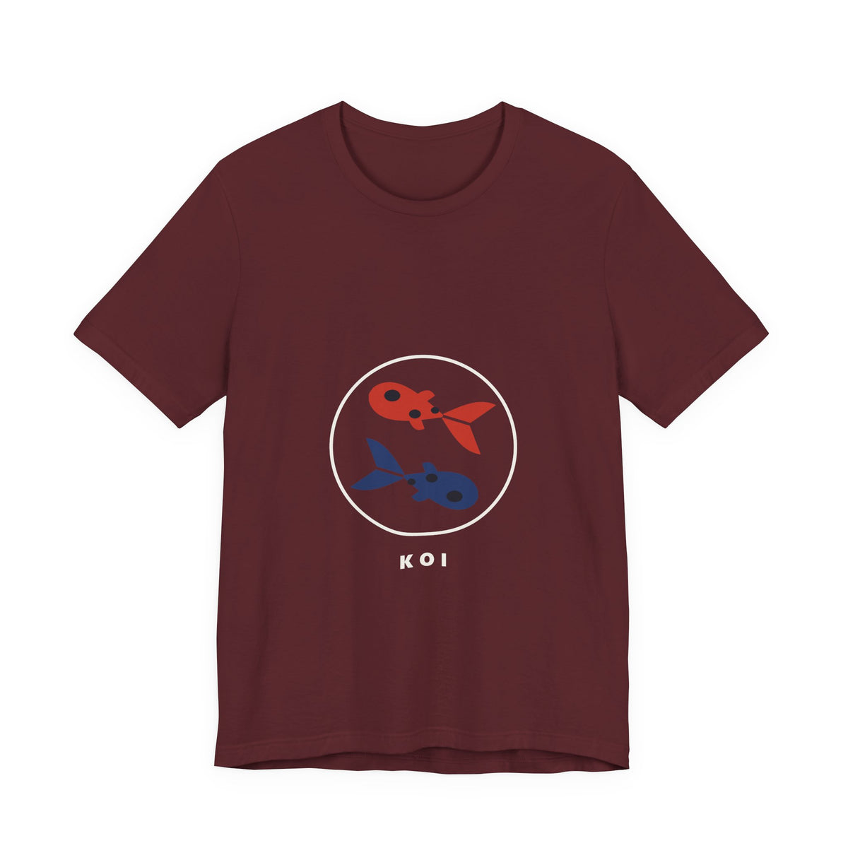Koi Pair T-Shirt in Maroon