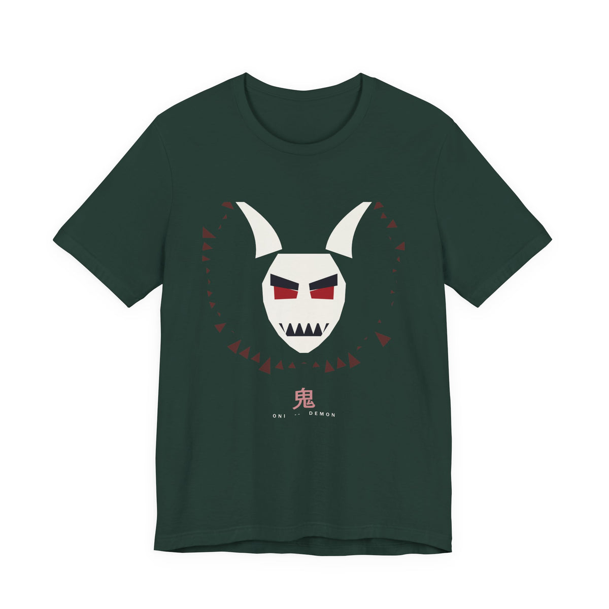 Oni Mask Anime T-Shirt in Forest