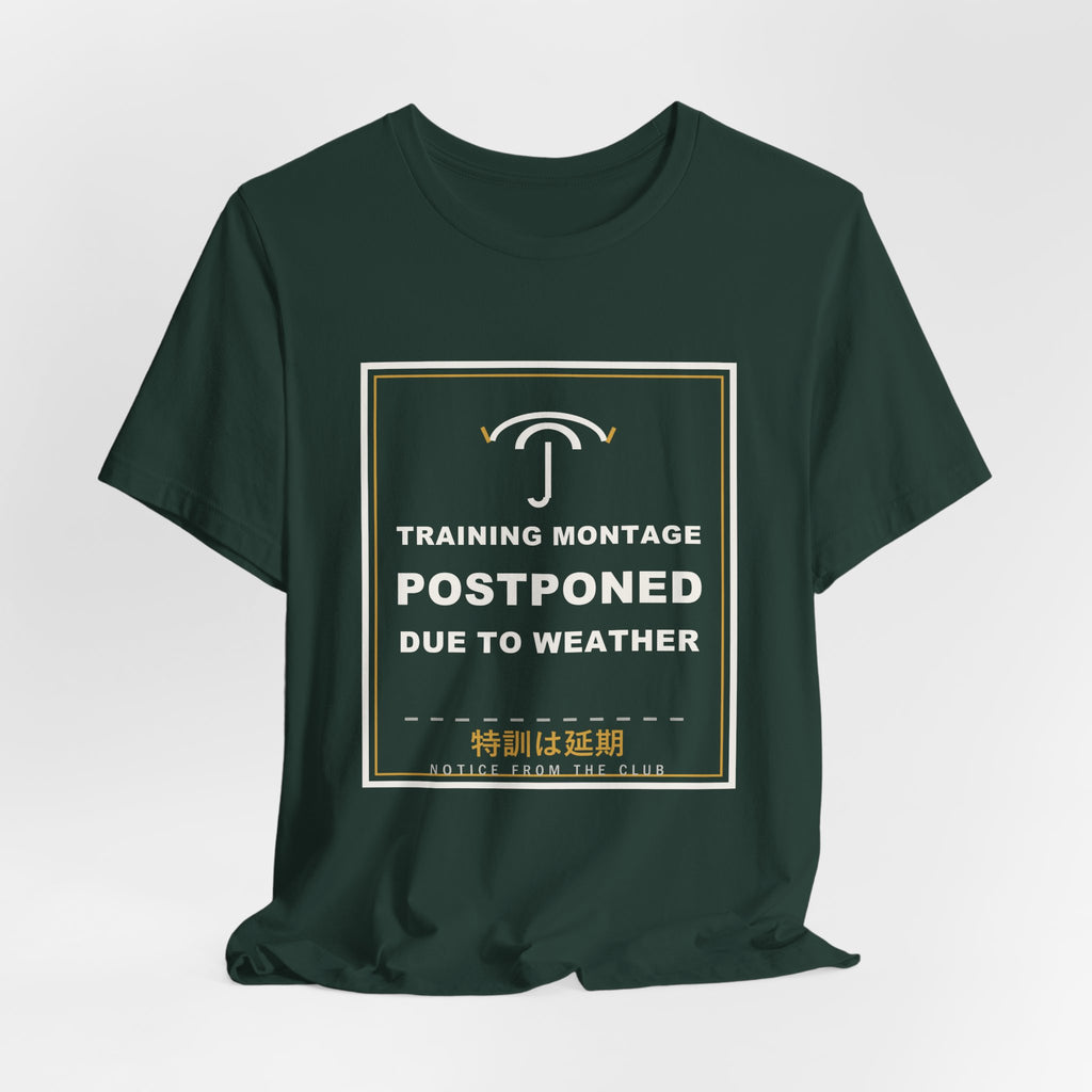 Training Montage Postponed Due To Weather Funny Anime T-Shirt - original anime design, view 12