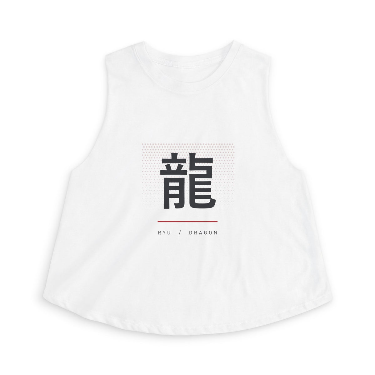 Ryu Dragon Crop Top in Solid White Blend