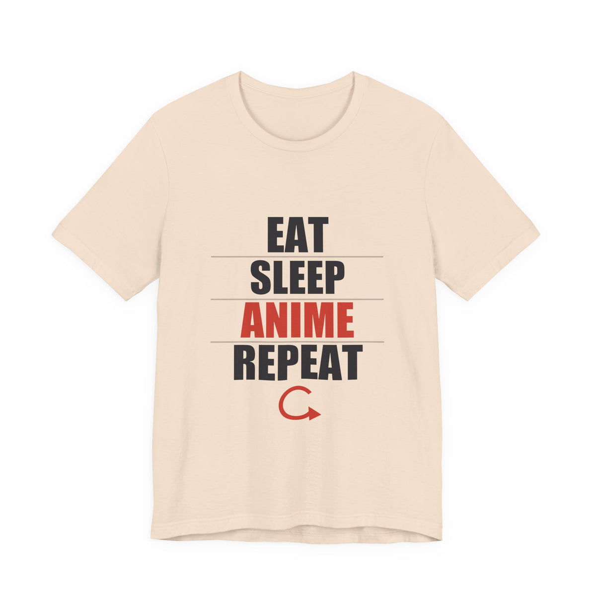 Eat Sleep Anime Repeat T-Shirt in Soft Cream