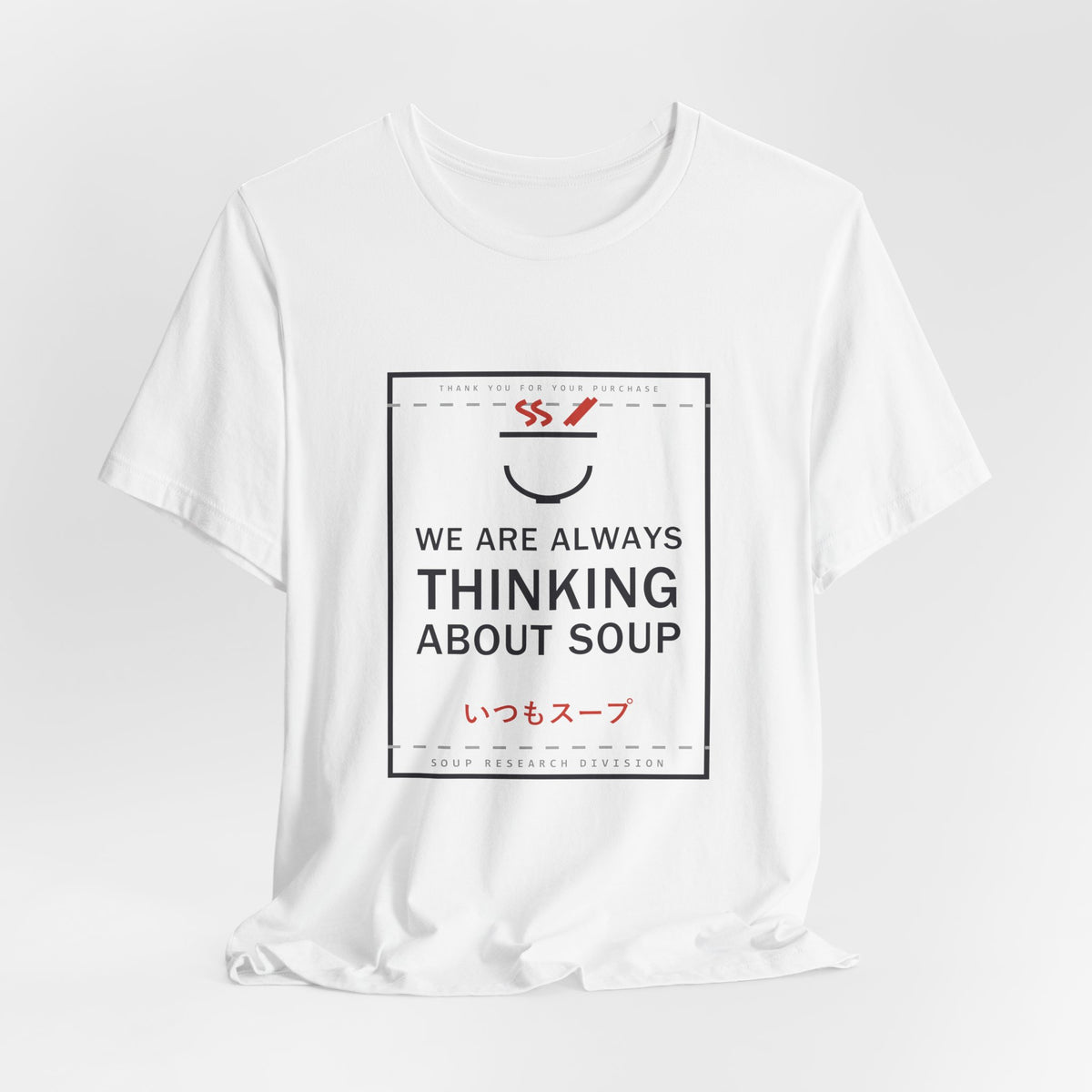 We Are Always Thinking About Soup Funny Anime T-Shirt - original anime design, view 3
