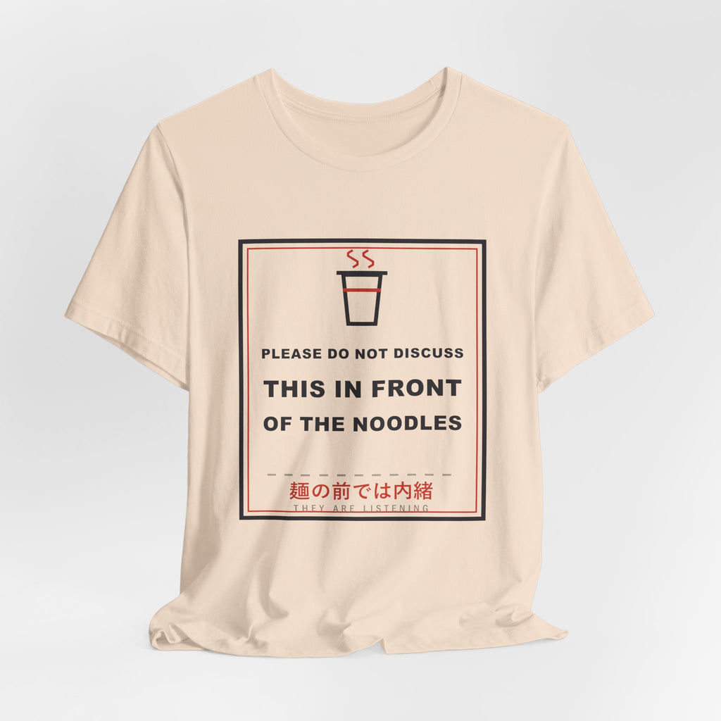 Please Do Not Discuss This In Front Of The Noodles Funny Anime T-Shirt - original anime design, view 9