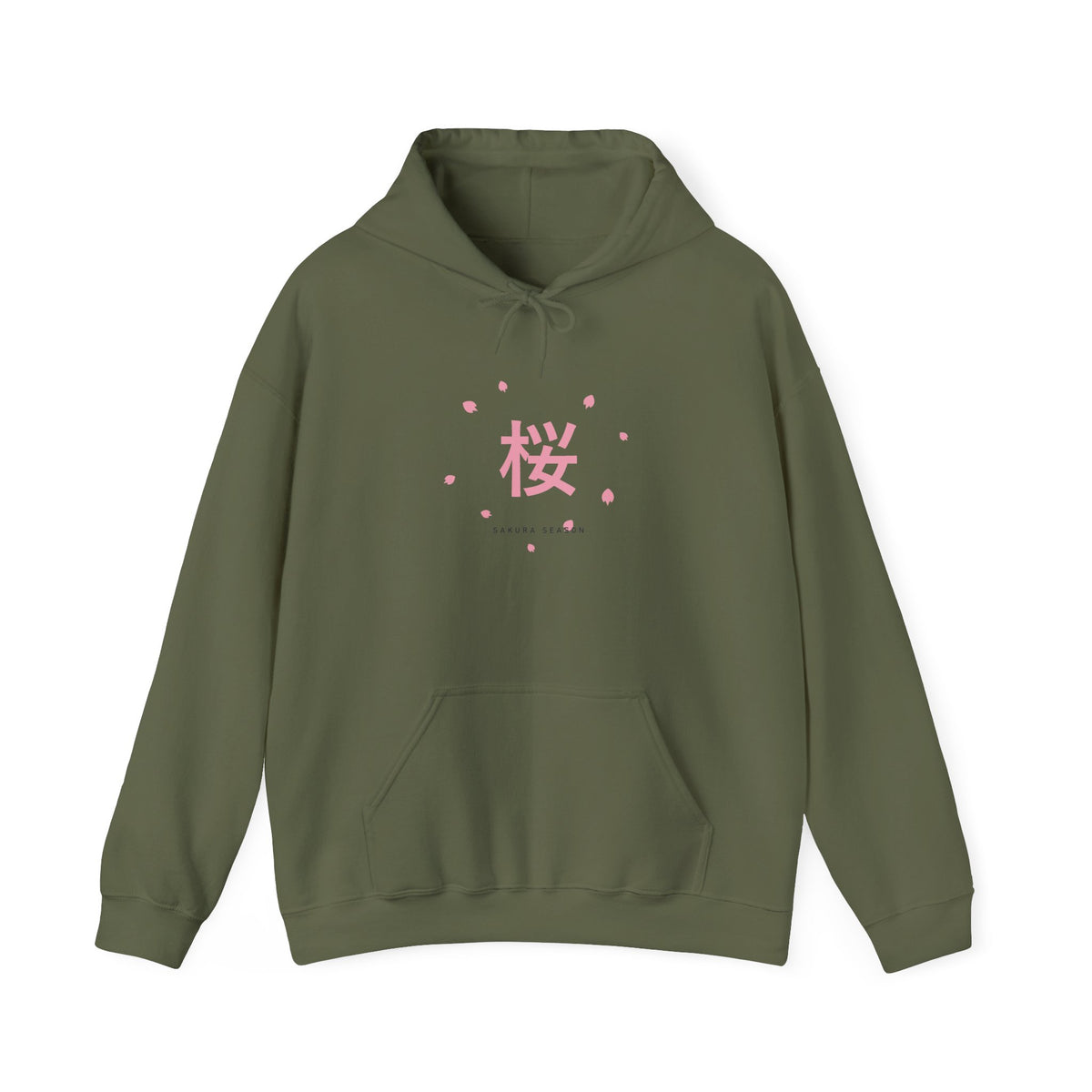 Sakura Season Hoodie in Military Green