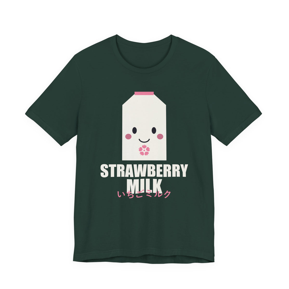 Strawberry Milk Anime T-Shirt in Forest