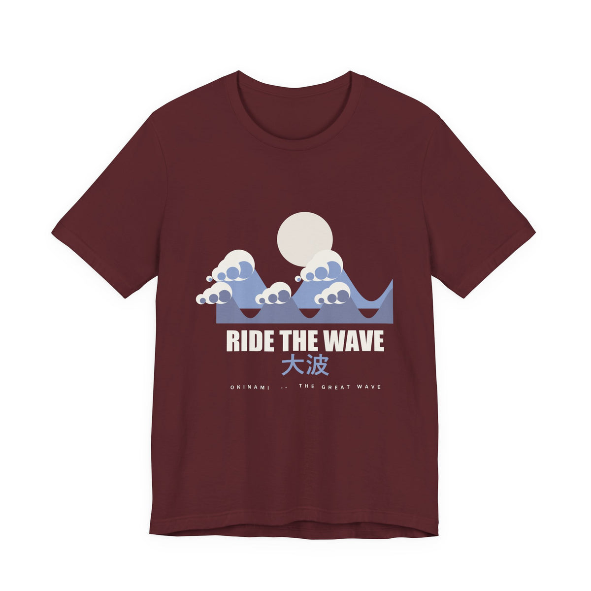 Ride The Wave Anime T-Shirt in Maroon