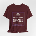 The Cat Knows But Will Not Say Funny Anime T-Shirt - original anime design, view 24