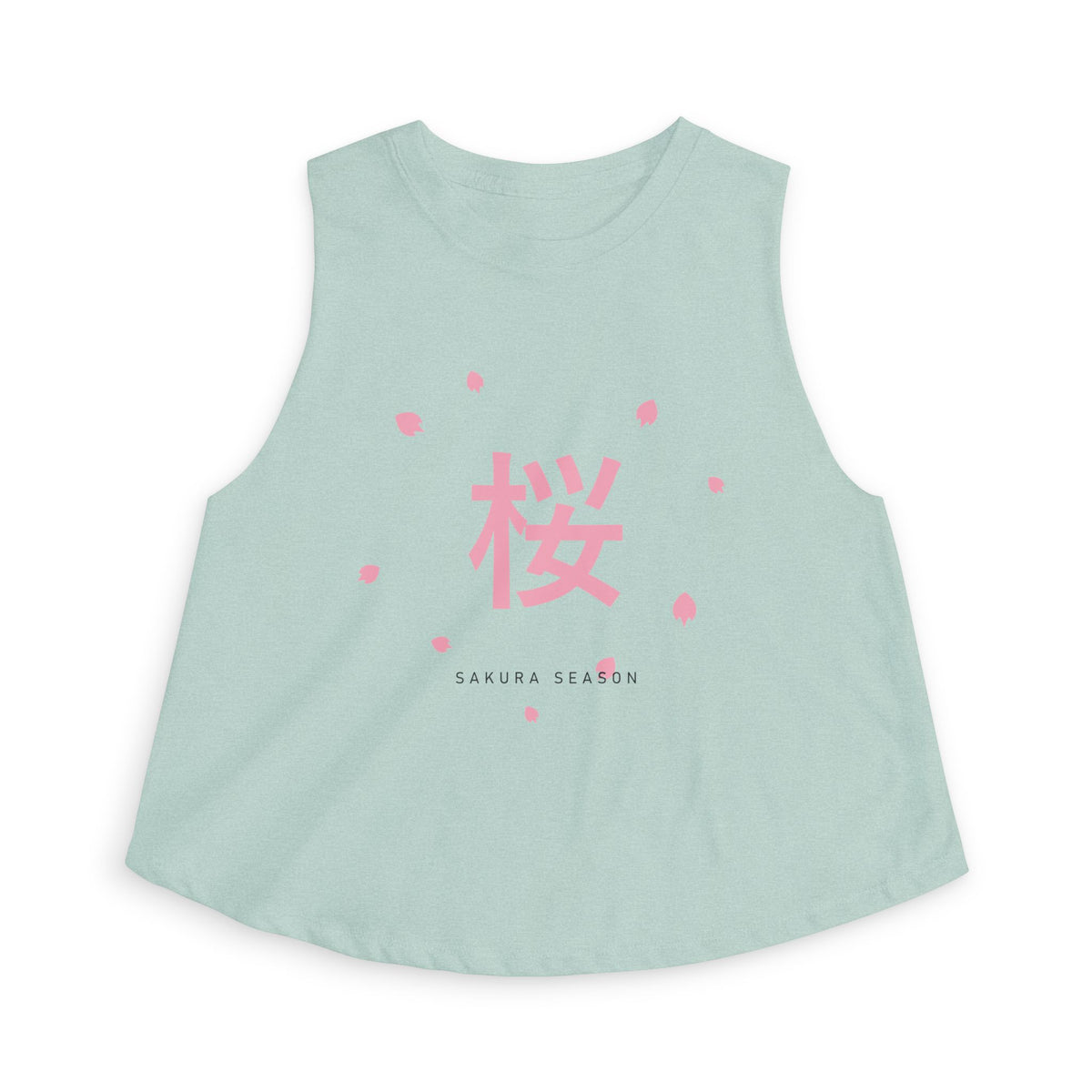 Sakura Season Crop Top in Heather Dusty Blue