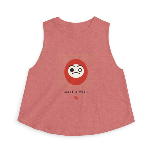 Daruma Wish Crop Top in Heather Mauve