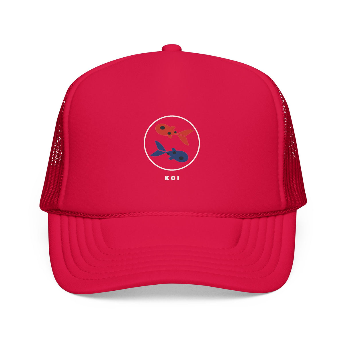 Koi Pair Trucker Cap in Red