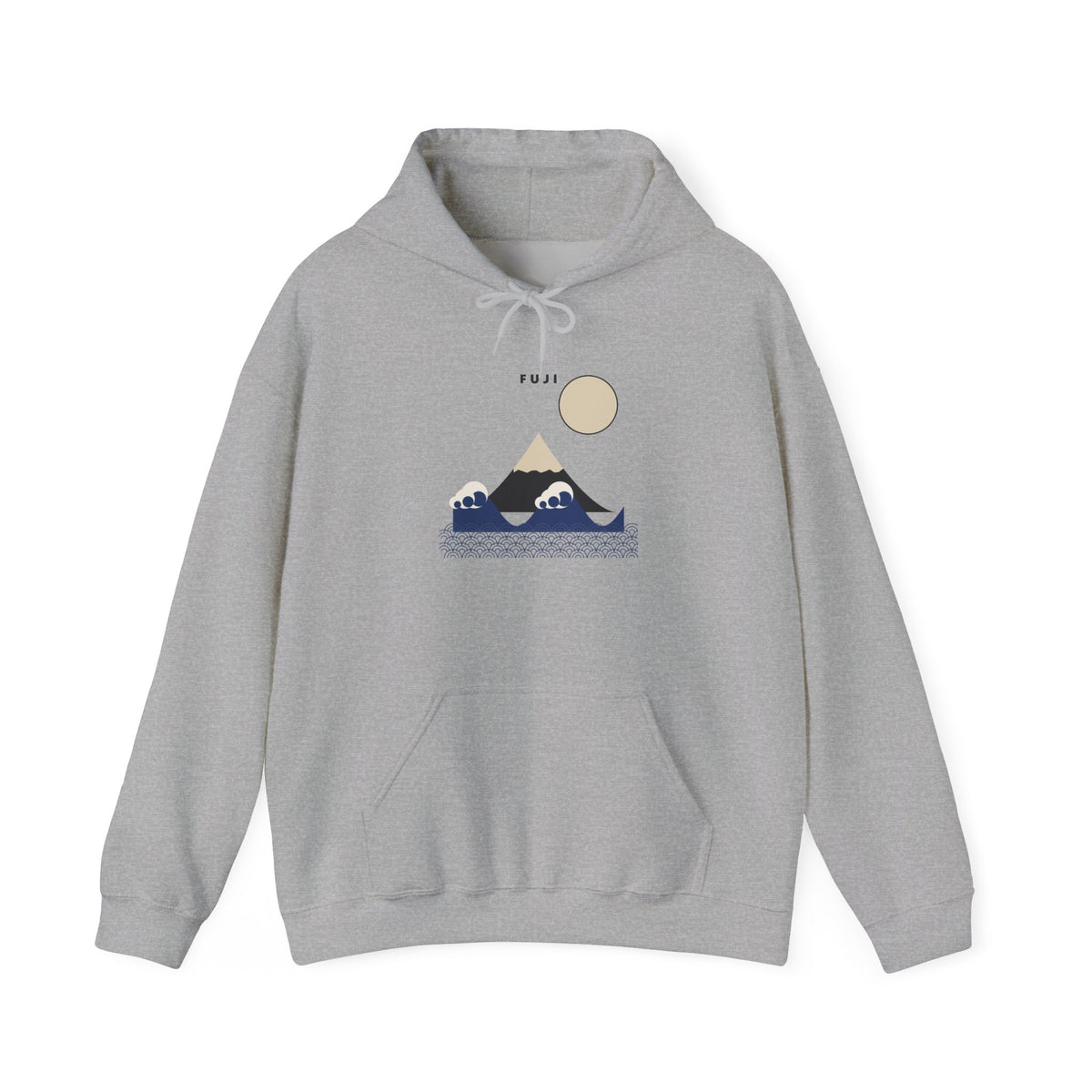 Fuji & Wave Hoodie in Sport Grey