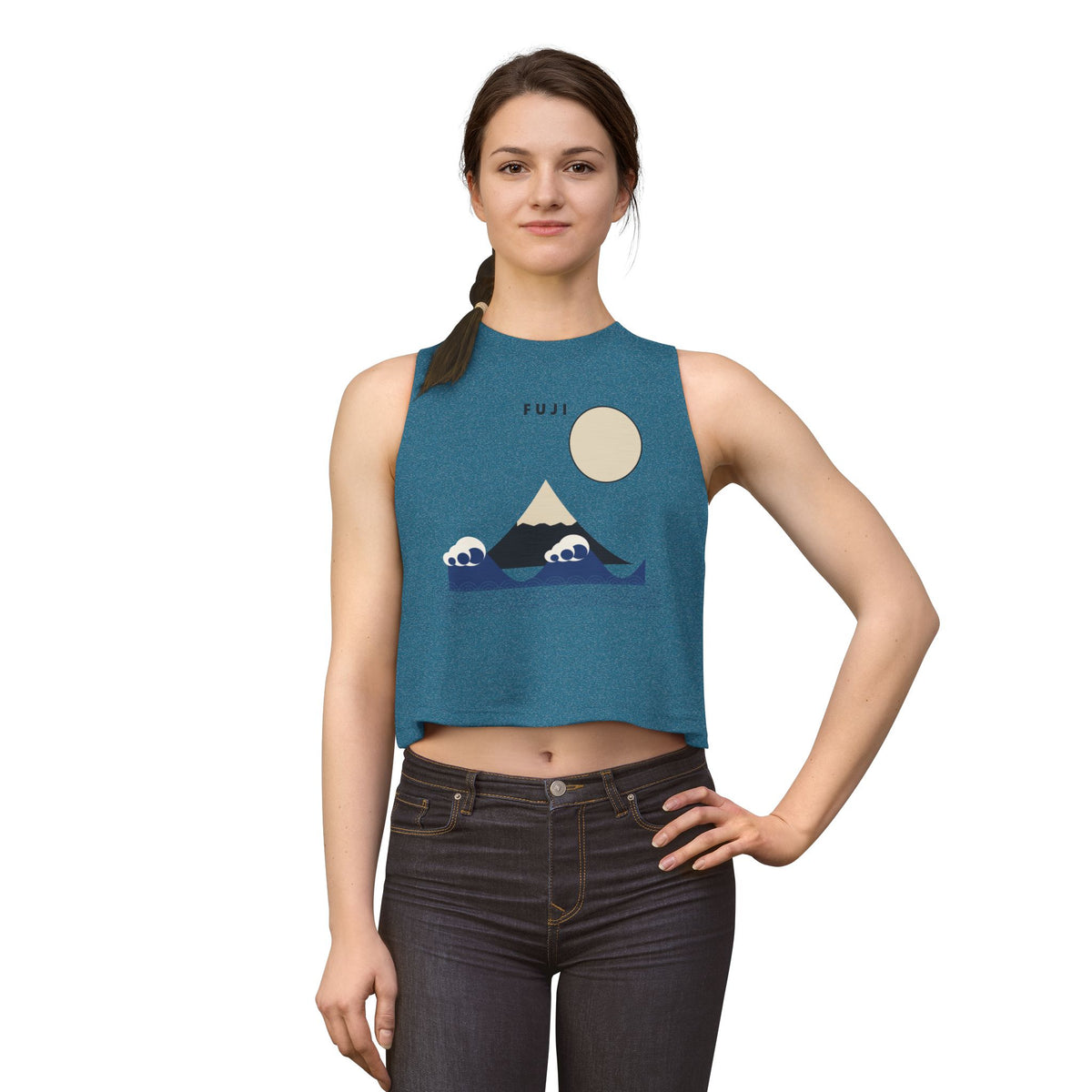 Fuji & Wave Crop Top - original anime design, view 17