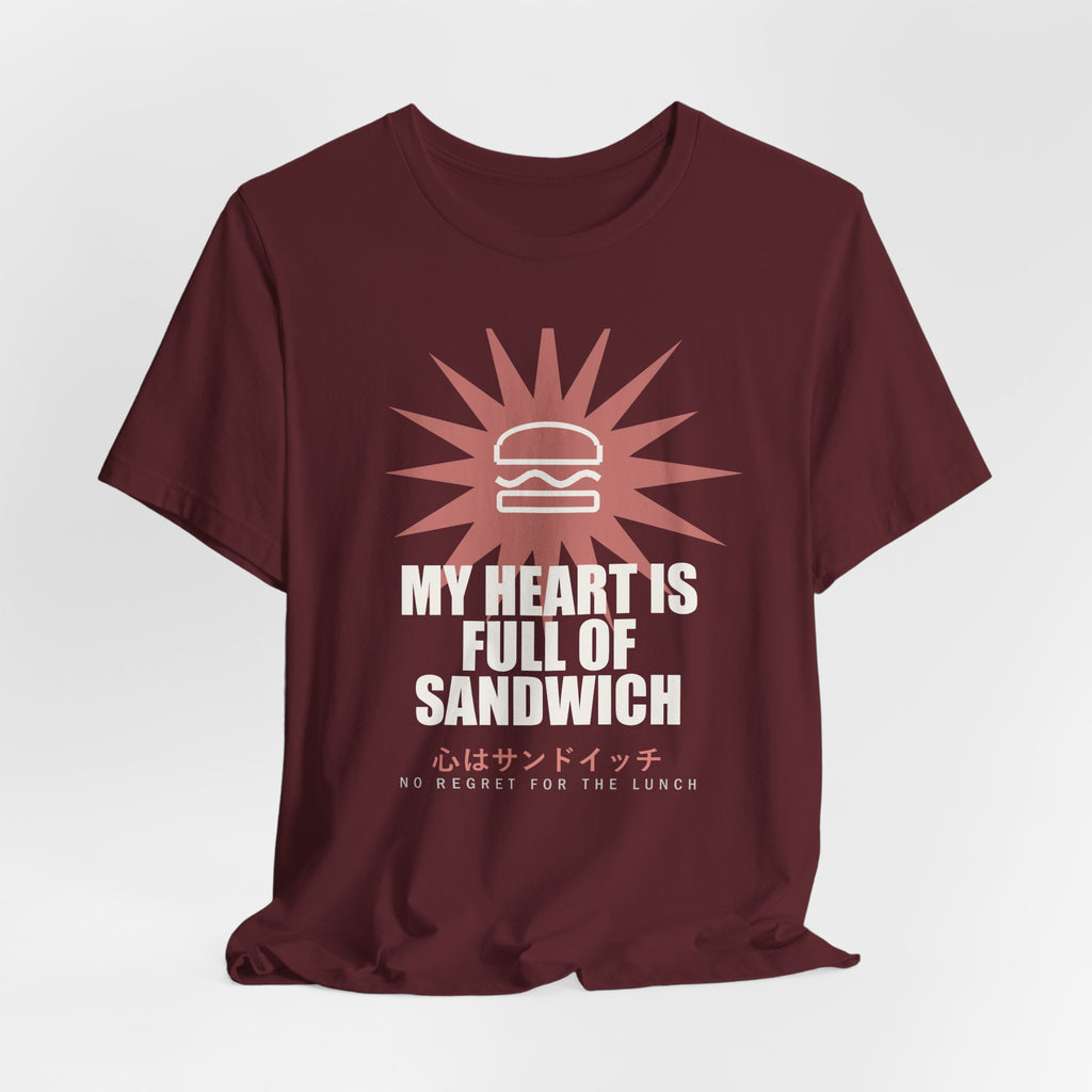 My Heart Is Full Of Sandwich Funny Anime T-Shirt - original anime design, view 24