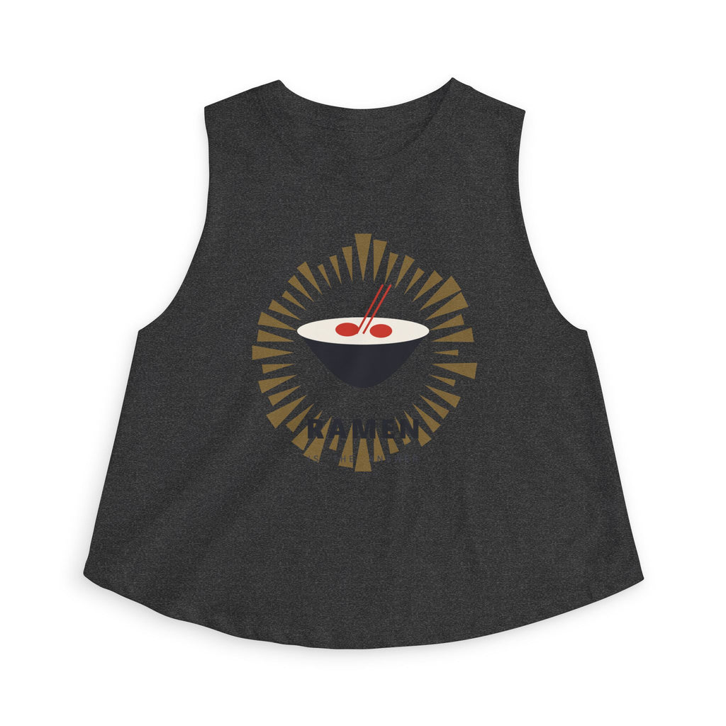 Ramen Is The Answer Crop Top in Dark Grey Heather