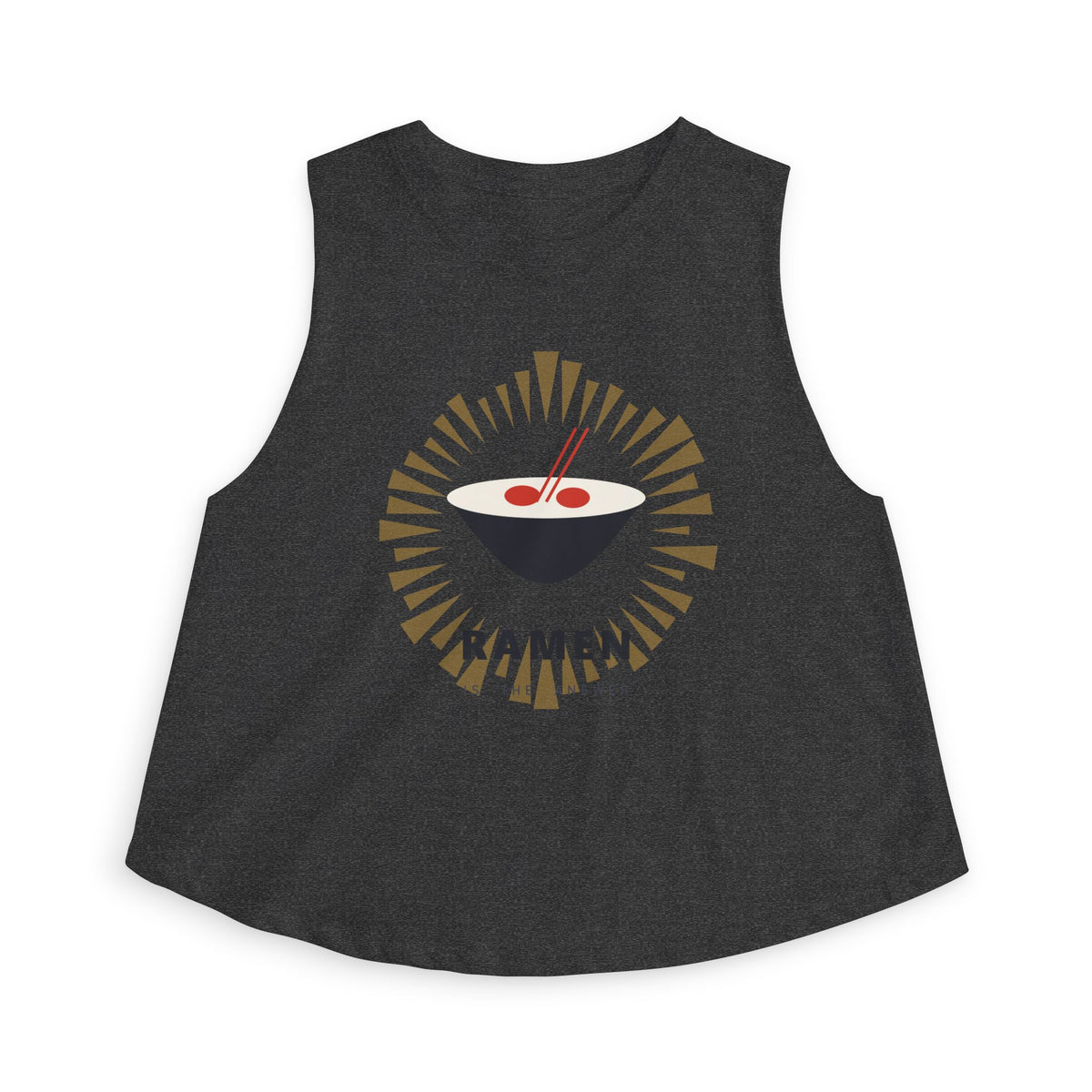 Ramen Is The Answer Crop Top in Dark Grey Heather