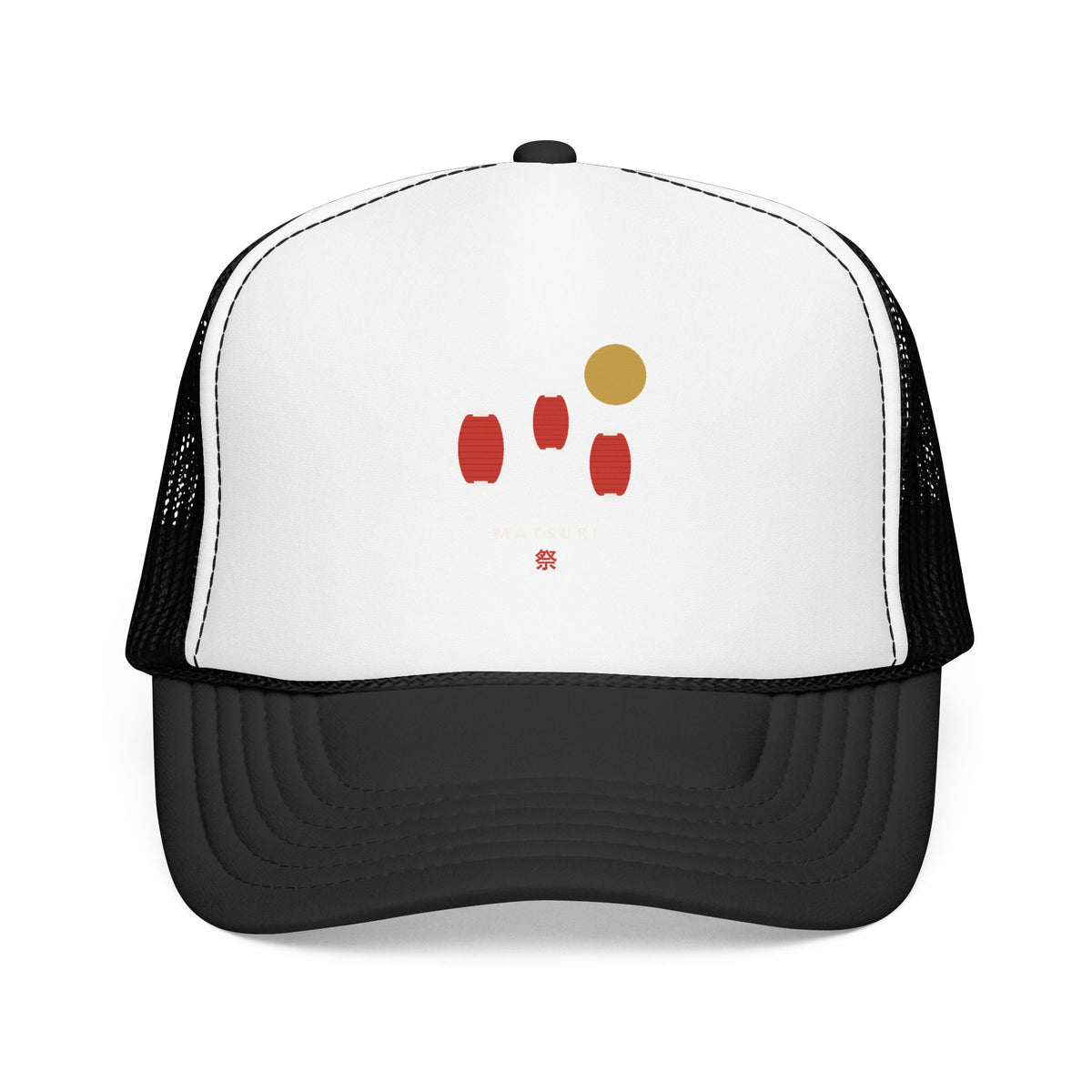 Matsuri Lanterns Trucker Cap in Black