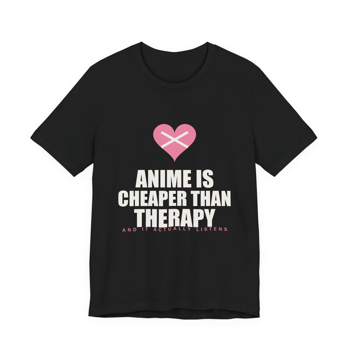 Cheaper Than Therapy Anime T-Shirt in Black