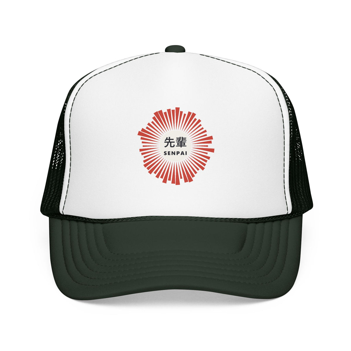 Senpai Trucker Cap in Dark Green
