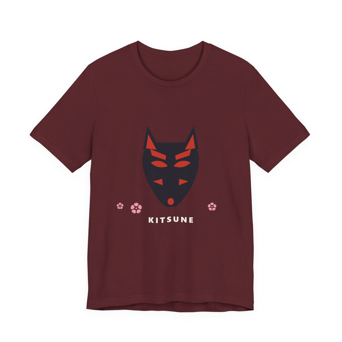 Kitsune Mask T-Shirt in Maroon