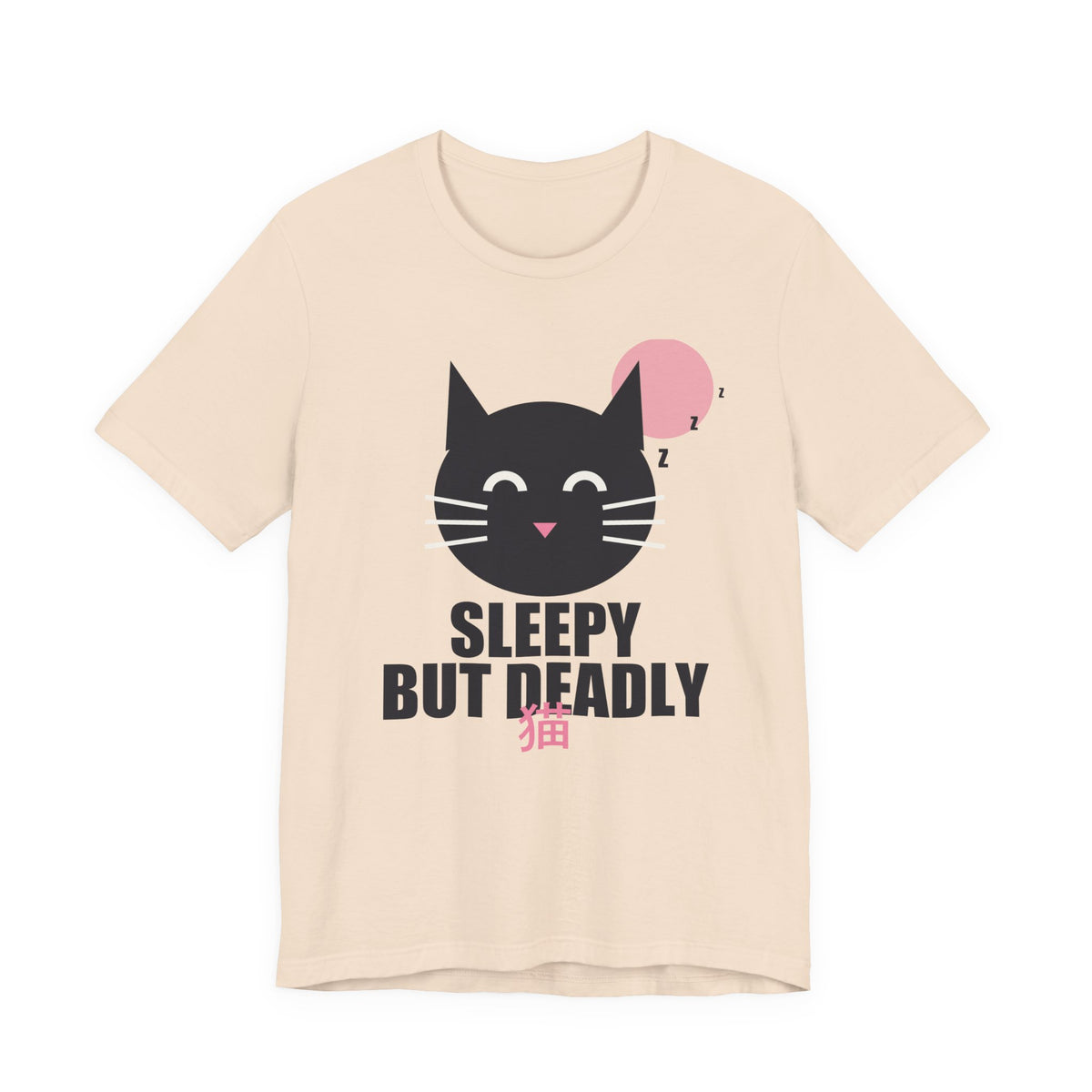 Sleepy But Deadly Anime T-Shirt in Soft Cream