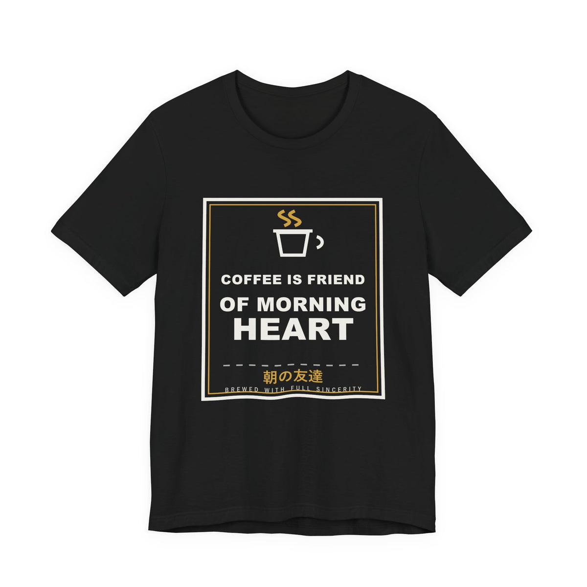 Coffee Is Friend Of Morning Heart Funny Anime T-Shirt in Black