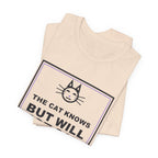 The Cat Knows But Will Not Say Funny Anime T-Shirt - original anime design, view 8