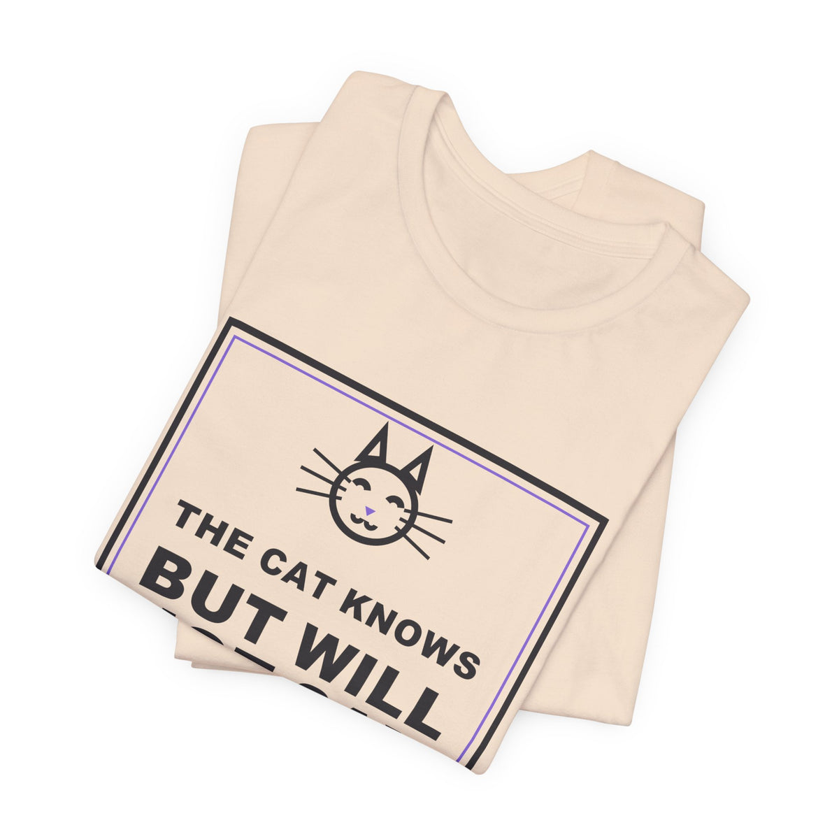 The Cat Knows But Will Not Say Funny Anime T-Shirt - original anime design, view 8
