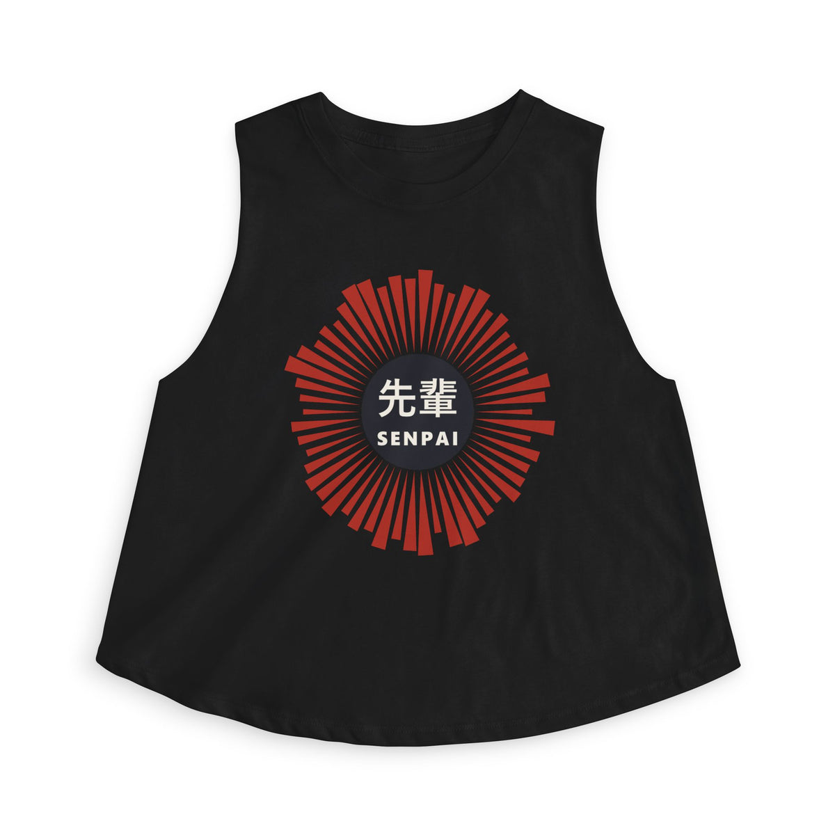 Senpai Crop Top in Solid Black Blend