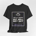 The Cat Knows But Will Not Say Funny Anime T-Shirt - original anime design, view 18