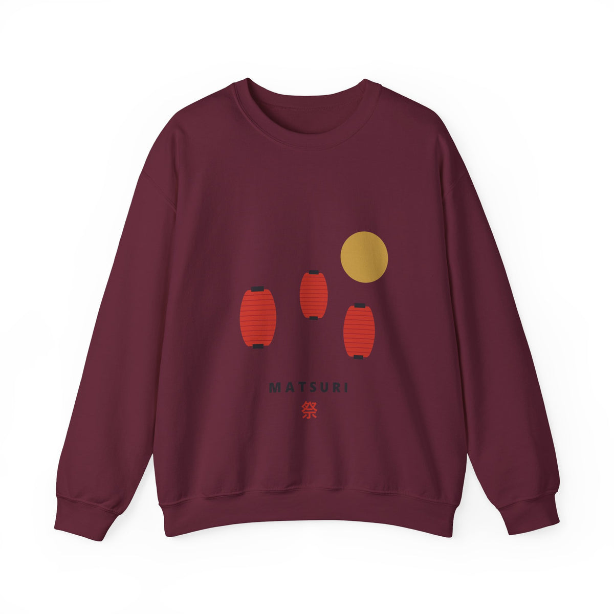 Matsuri Lanterns Sweatshirt in Maroon