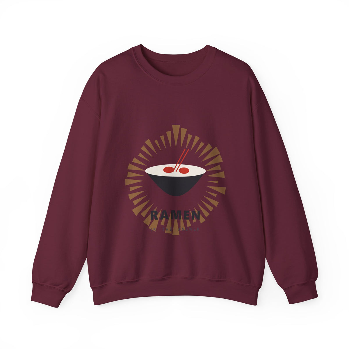 Ramen Is The Answer Sweatshirt in Maroon