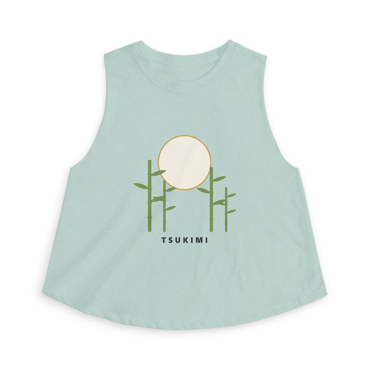 Tsukimi Crop Top in Heather Dusty Blue