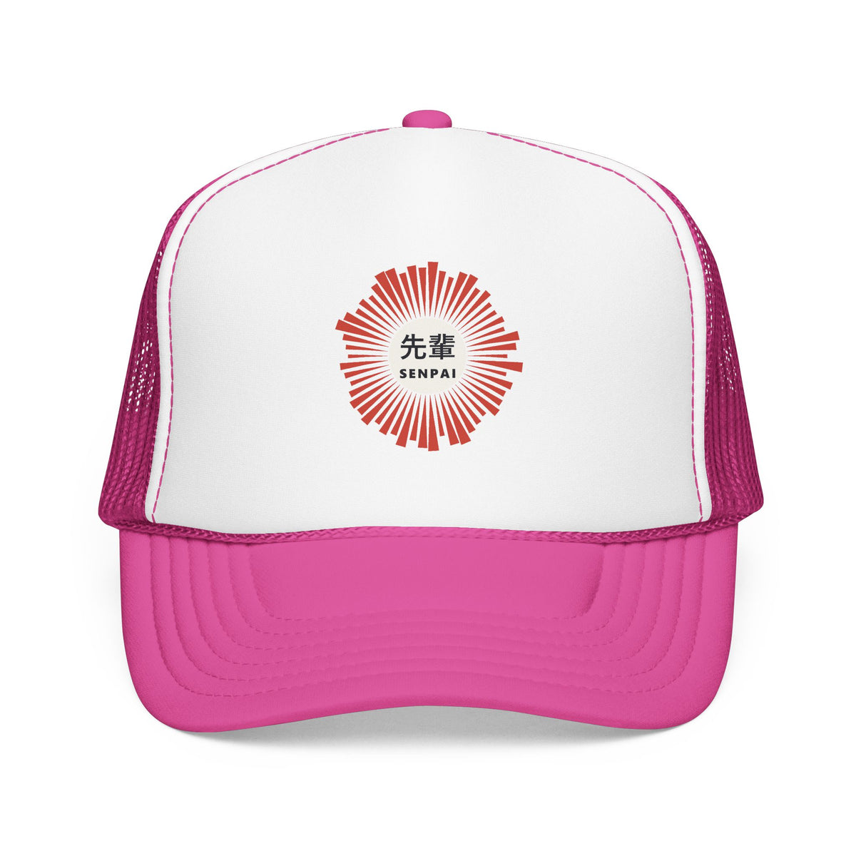 Senpai Trucker Cap in Hot Pink