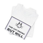 The Cat Knows But Will Not Say Funny Anime T-Shirt - original anime design, view 2