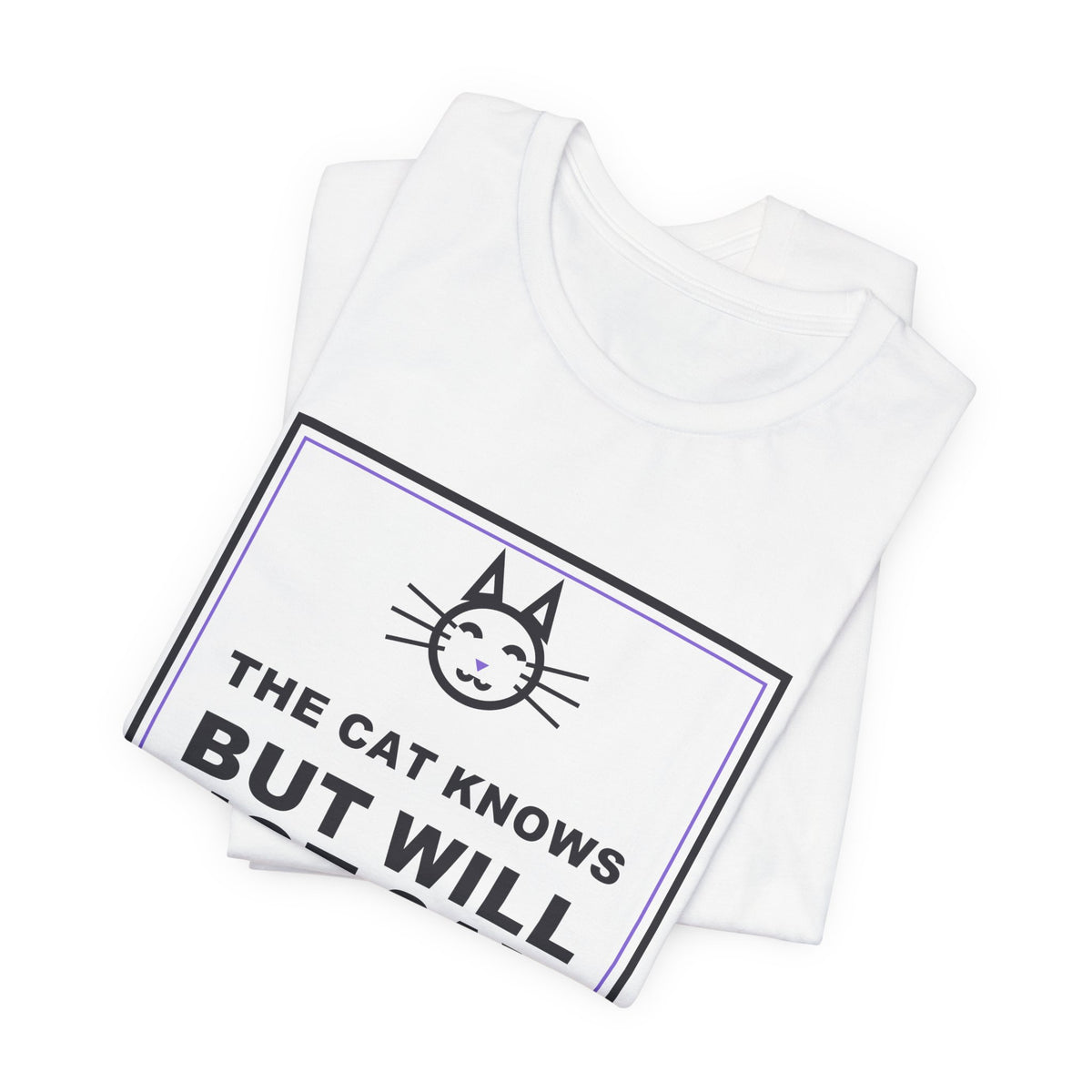 The Cat Knows But Will Not Say Funny Anime T-Shirt - original anime design, view 2